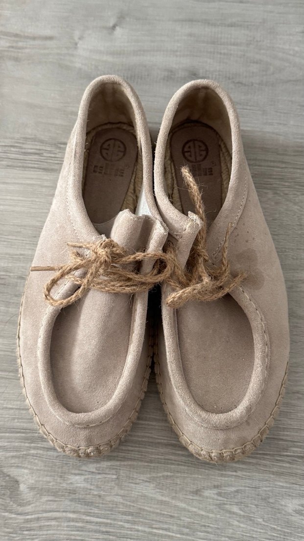 Bej Süet Kadın Dolgu Topuk Espadril - Görsel 4