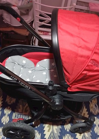 Kırmızı ve Gri Bebek Arabası - Görsel 2