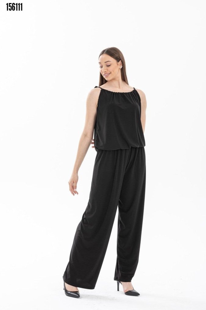 Siyah Kadın Uzun Tulum, Askılı, Salaş Kesim - Görsel 4