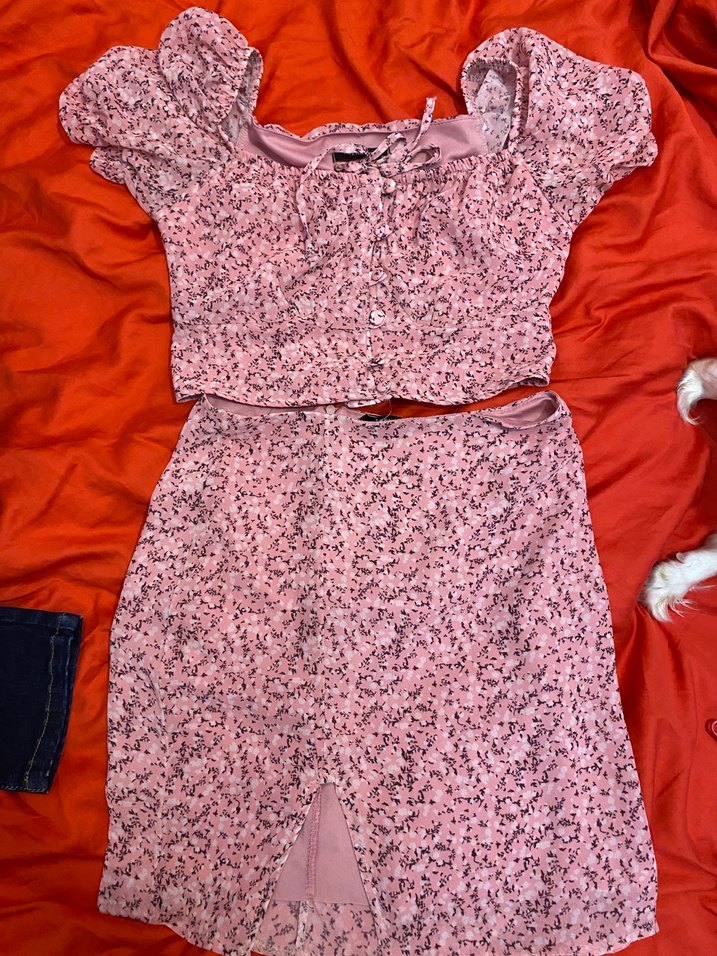 Trendyol pembe crop etek takım - Görsel 4