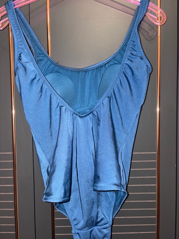 Koton mavi kadın mayo sırt dekolteli - Görsel 3