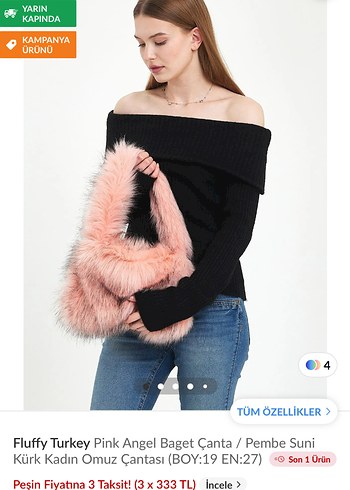 universal Beden fluffy angel pink çanta