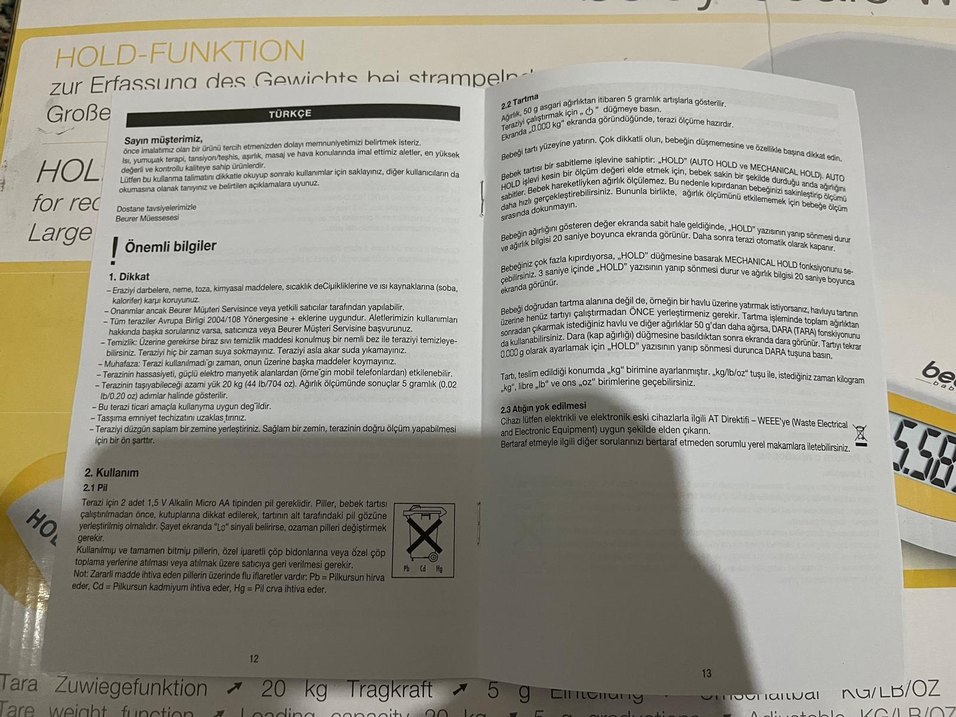 Beurer Dijital Bebek Tartısı Sarı (Premature) - Görsel 3
