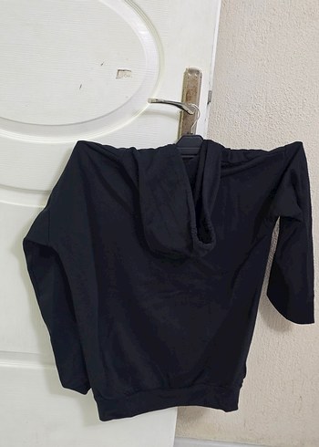 Siyah Kapüşonlu Kadın erkek kullanılabılır Ceket - Görsel 2