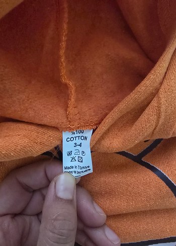 Turuncu Kapüşonlu Sweat - Görsel 2