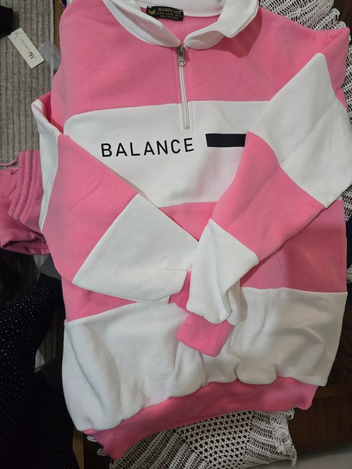 Fermuarlı Pembe Kadın Eşofman Altı - Görsel 2