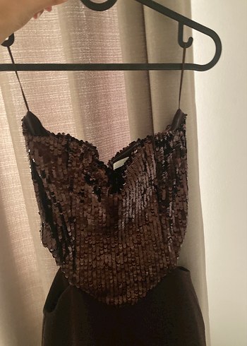 m Beden kahverengi Renk Zara viral elbise