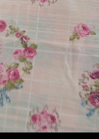 Beyaz Pastel Çiçek Desenli Masa Örtüsü - Görsel 4