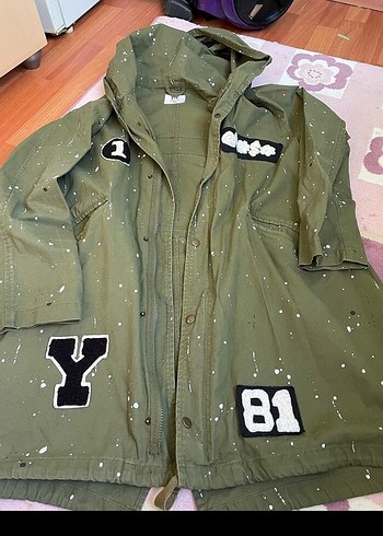 Düğmeli Yeşil Kamuflaj Kadın Ceket - Görsel 2