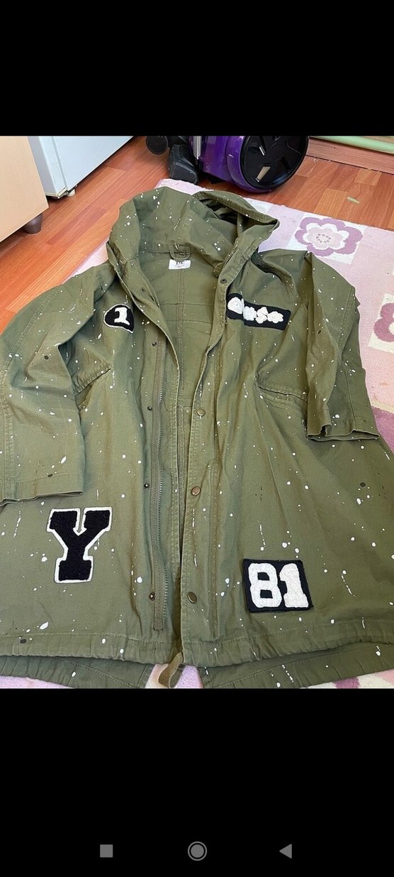 Düğmeli Yeşil Kamuflaj Kadın Ceket - Görsel 2