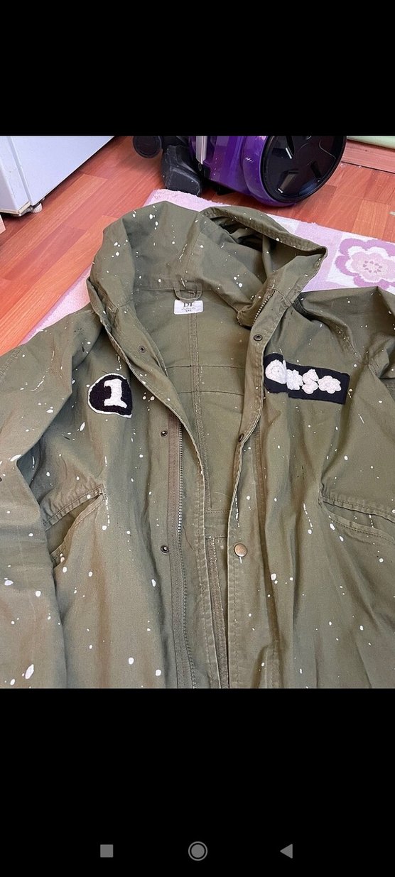 Düğmeli Yeşil Kamuflaj Kadın Ceket - Görsel 3