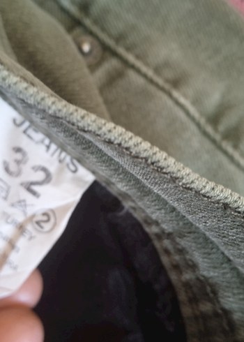 32 Beden Gri Düğmeli Erkek Denim Pantolon