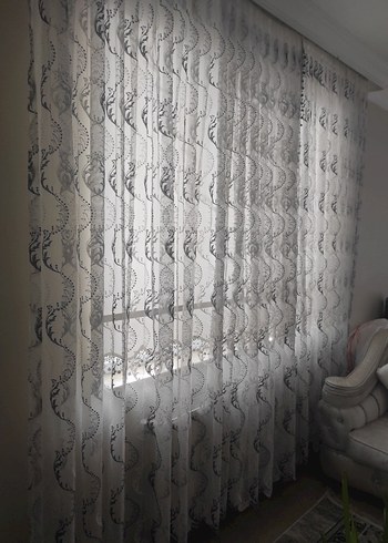 Bohem Stil Gri Beyaz Tül Perde uzunluklugu 250. eni 350. - Görsel 10