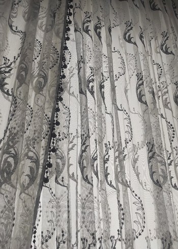Bohem Stil Gri Beyaz Tül Perde uzunluklugu 250. eni 350. - Görsel 16