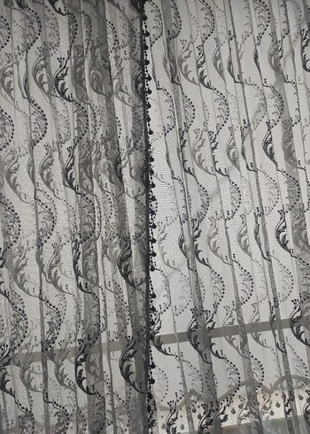Bohem Stil Gri Beyaz Tül Perde uzunluklugu 250. eni 350. - Görsel 14