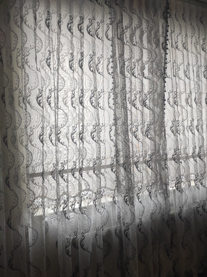 Gri Yılan Desenli Beyaz Perde uzunluklugu 250 eni 300 - Görsel 5
