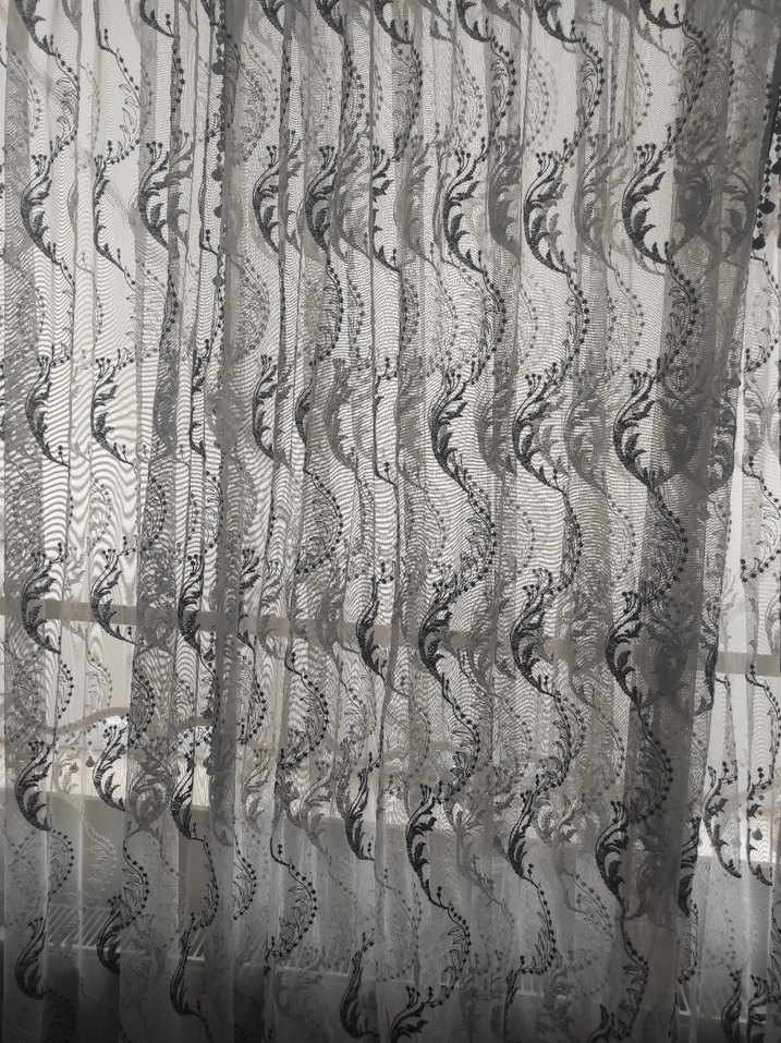 Gri Yılan Desenli Beyaz Perde uzunluklugu 250 eni 300 - Görsel 2