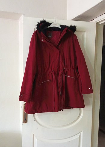 Primark Bordo Kadın Kemerli Midi Ceket