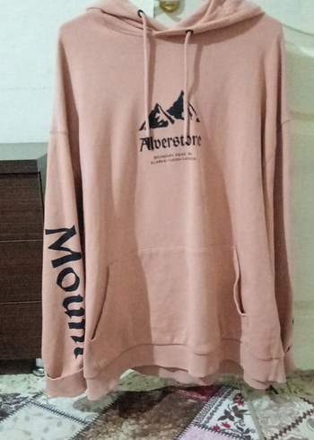 Bej Baskılı Kapüşonlu Sweatshirt - Görsel 2