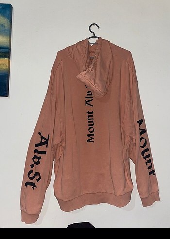 Bej Baskılı Kapüşonlu Sweatshirt - Görsel 4