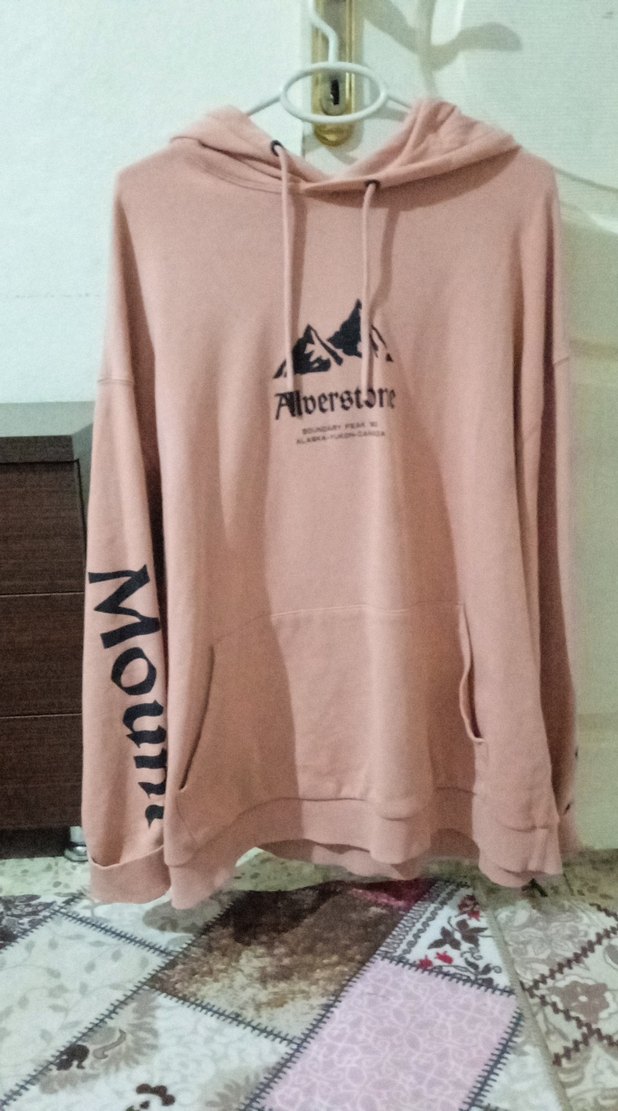 Bej Baskılı Kapüşonlu Sweatshirt - Görsel 2