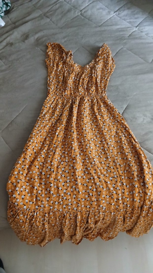 Kadın  Uzun Çiçekli  Elbise , S beden - Görsel 3