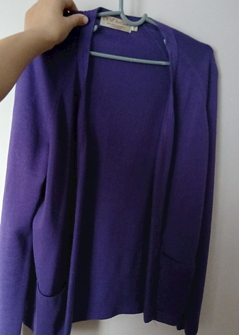 Vintage yünlü  Mor Triko Hırka - Görsel 2