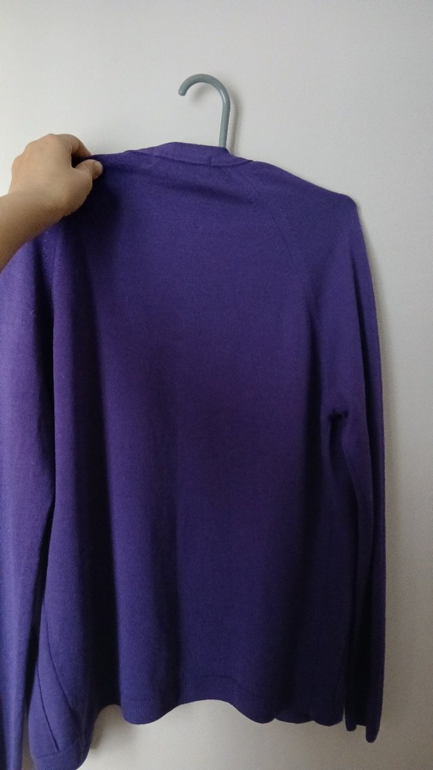 Vintage yünlü  Mor Triko Hırka - Görsel 3