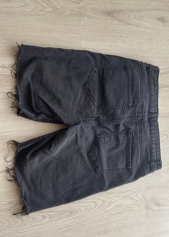 Gri Midi Kot Şort Kadın - Görsel 2