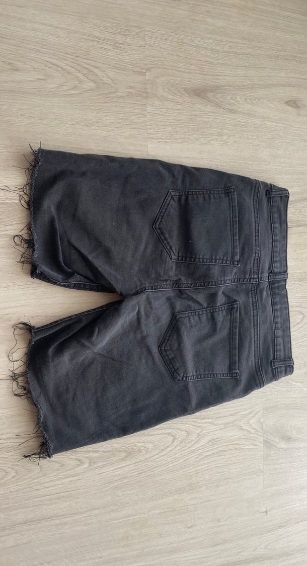 Gri Midi Kot Şort Kadın - Görsel 2