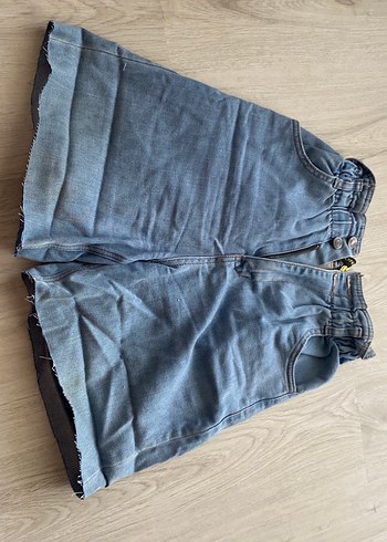 Kadın Beli Lastikli Kot Şort - Görsel 4