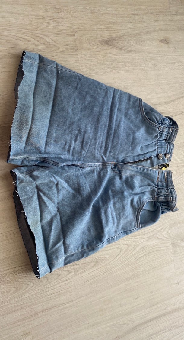 Kadın Beli Lastikli Kot Şort - Görsel 4