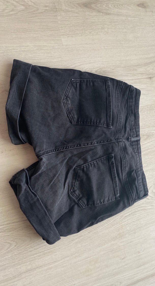 Siyah Mini Kot Şort - Görsel 2