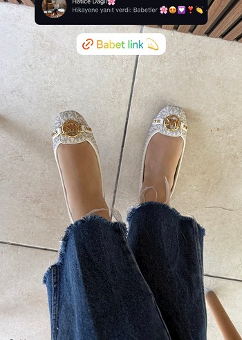 Michael Kors Beyaz Desenli Tokalı Kadın Babet - Görsel 4