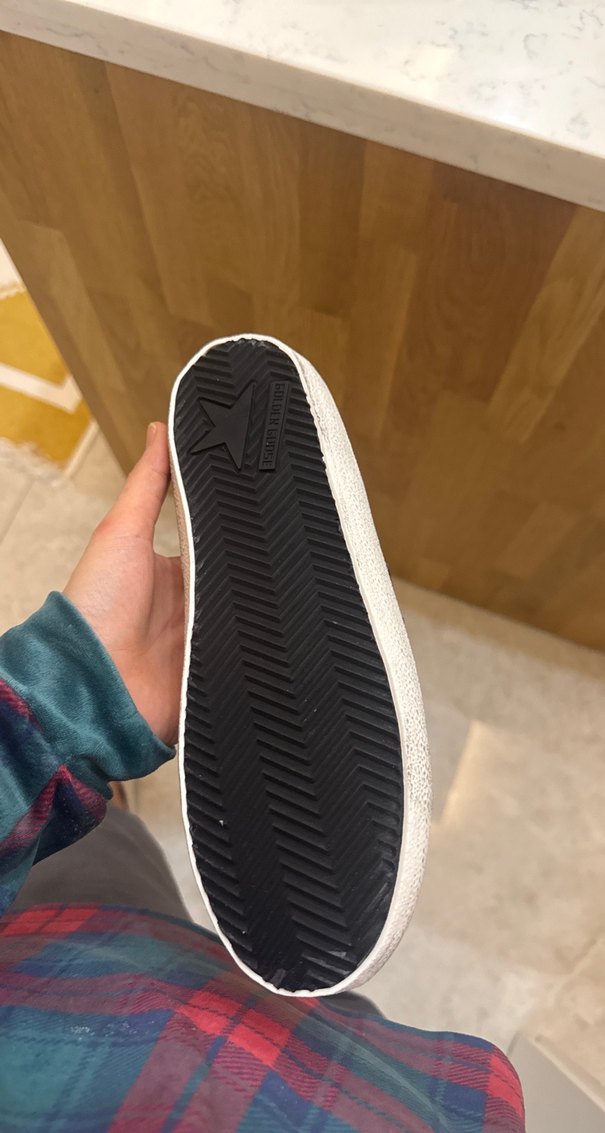 Beyaz Kadın Sneakers, Cırt Cırtlı, Yıldız Desenli - Görsel 5