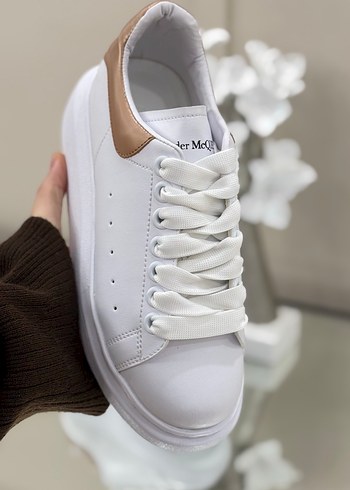 Beyaz Kadın Spor Ayakkabı Platform Topuklu - Görsel 5