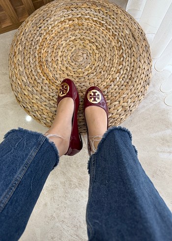 Bordo Parlak Dolgu Topuklu Bağlı Kadın Babet - Görsel 3