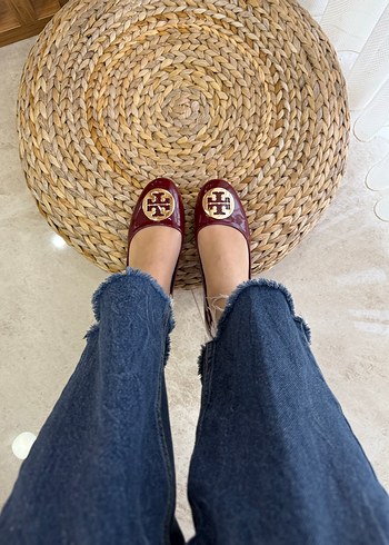 Bordo Parlak Dolgu Topuklu Bağlı Kadın Babet - Görsel 4