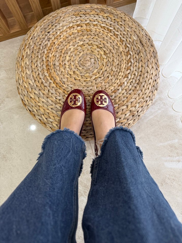 Bordo Parlak Dolgu Topuklu Bağlı Kadın Babet - Görsel 5