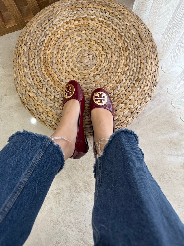 Bordo Parlak Dolgu Topuklu Bağlı Kadın Babet - Görsel 3