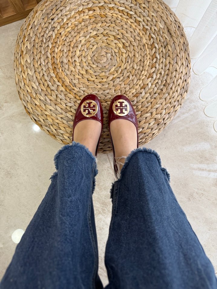 Bordo Parlak Dolgu Topuklu Bağlı Kadın Babet - Görsel 4