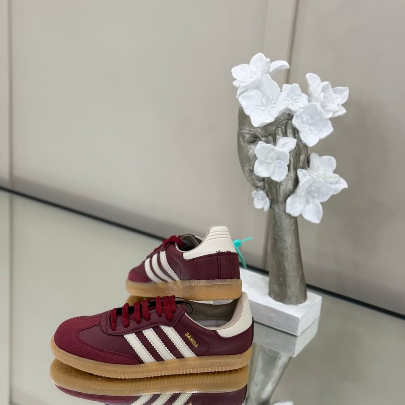 Bordo Süet Adidas Samba Sneakers - Görsel 3
