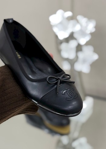 Siyah Chanel Fiyonklu Yüksek Topuklu Kadın Babet - Görsel 3