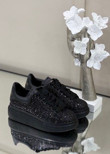 Siyah Simli Platform Spor Ayakkabı - Görsel 4