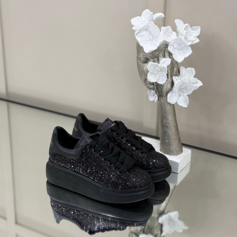 Siyah Simli Platform Spor Ayakkabı - Görsel 4