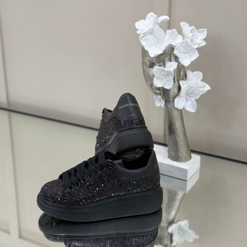 Siyah Simli Platform Spor Ayakkabı - Görsel 2