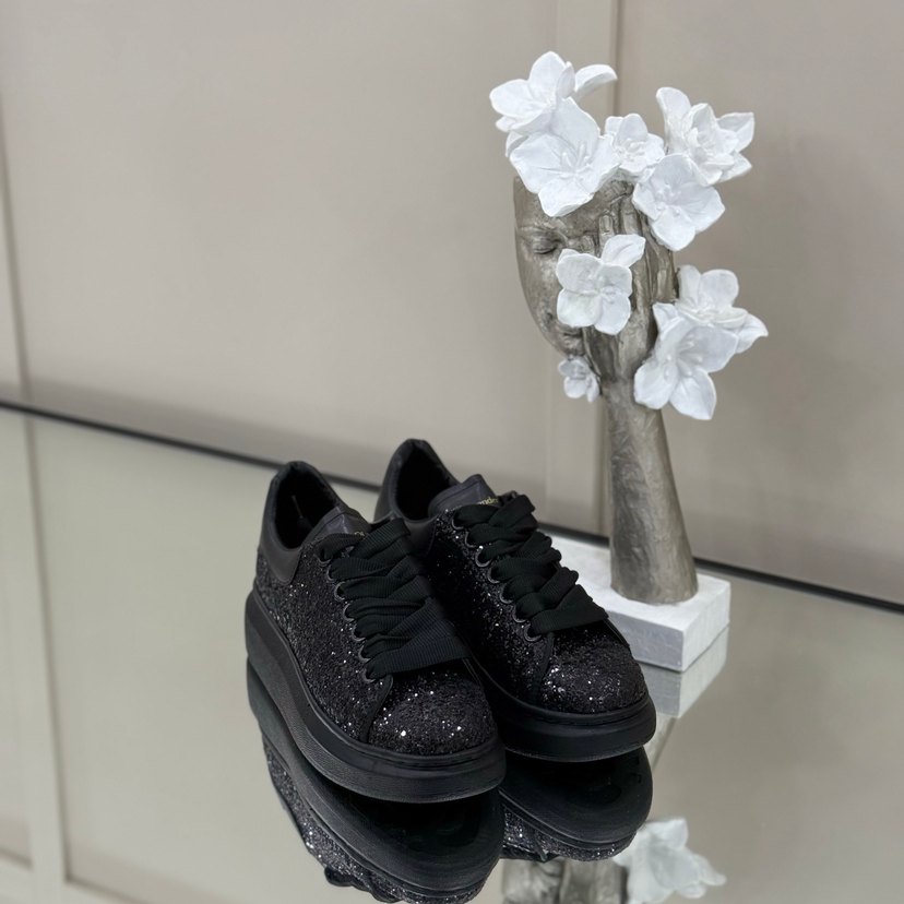 Siyah Simli Platform Spor Ayakkabı - Görsel 3