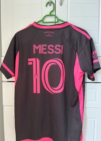 Pembe Gri Messi Baskılı Kısa Kollu Erkek-kız Forma