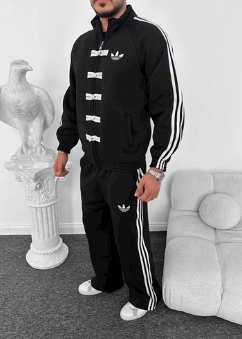 Siyah Fermuarlı Erkek Eşofman Takımı - Görsel 2