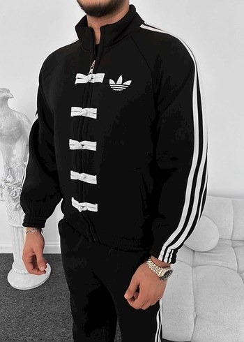 Siyah Fermuarlı Erkek Eşofman Takımı - Görsel 3